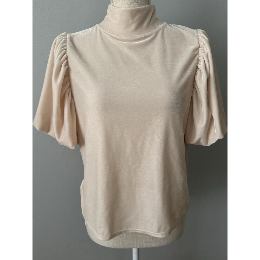 Free People Claudia Velvet Puff Sleeve Blouse Women’s XS